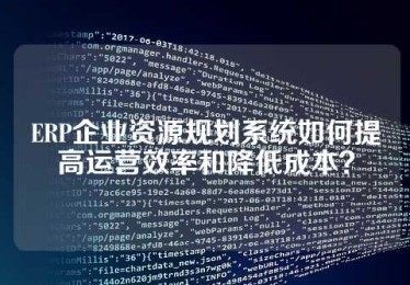 ERP企业资源规划系统如何提高运营效率和降低成本？