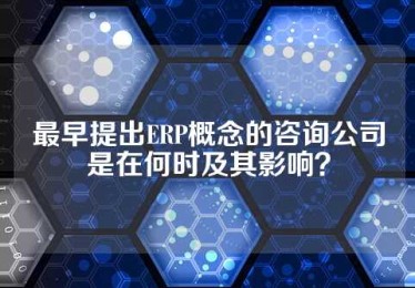 最早提出ERP概念的咨询公司是在何时及其影响？