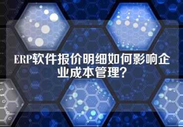 ERP软件报价明细如何影响企业成本管理？