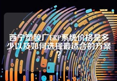 西宁塑胶厂ERP系统价格是多少以及如何选择最适合的方案？
