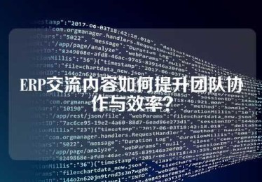 ERP交流内容如何提升团队协作与效率？