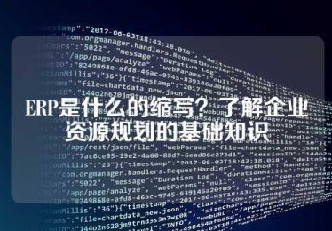 ERP是什么的缩写？了解企业资源规划的基础知识