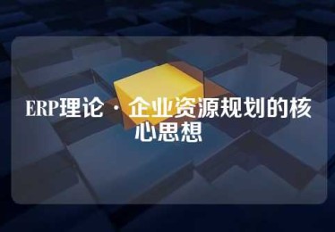 ERP理论·企业资源规划的核心思想