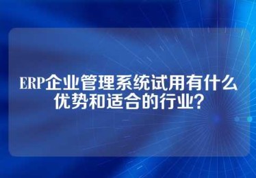 ERP企业管理系统试用有什么优势和适合的行业？