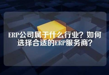 ERP公司属于什么行业？如何选择合适的ERP服务商？