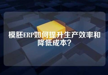 模胚ERP如何提升生产效率和降低成本？