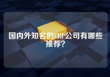 国内外知名的ERP公司有哪些推荐？