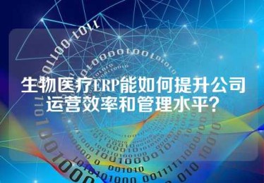 生物医疗ERP能如何提升公司运营效率和管理水平？