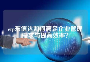 erp东信达如何满足企业管理需求与提高效率？