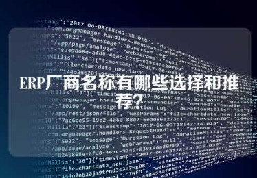 ERP厂商名称有哪些选择和推荐？