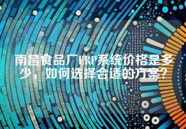 南昌食品厂ERP系统价格是多少，如何选择合适的方案？