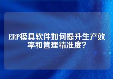 ERP模具软件如何提升生产效率和管理精准度？