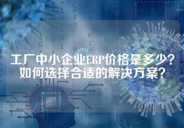 工厂中小企业ERP价格是多少？如何选择合适的解决方案？