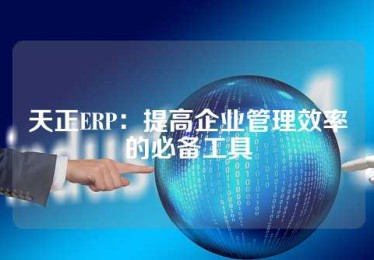天正ERP：提高企业管理效率的必备工具