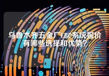 乌鲁木齐五金厂ERP系统报价有哪些选择和优势？