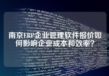 南京ERP企业管理软件报价如何影响企业成本和效率？