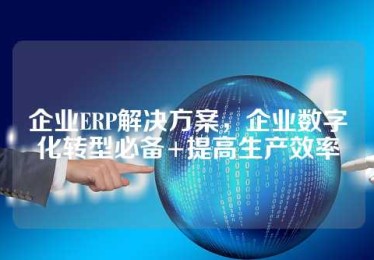 企业ERP解决方案，企业数字化转型必备+提高生产效率