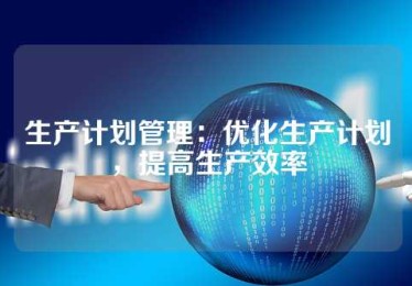 生产计划管理：优化生产计划，提高生产效率