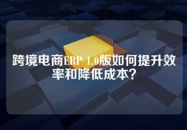 跨境电商ERP 1.0版如何提升效率和降低成本？