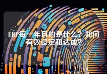 ERP每一年目的是什么？如何有效设定和达成？