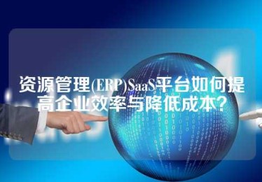 资源管理(ERP)SaaS平台如何提高企业效率与降低成本？