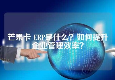 芒果卡 ERP是什么？如何提升企业管理效率？