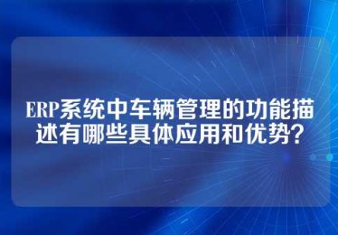 ERP系统中车辆管理的功能描述有哪些具体应用和优势？