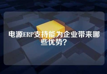 电源ERP支持能为企业带来哪些优势？