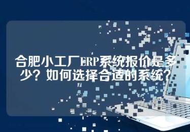 合肥小工厂ERP系统报价是多少？如何选择合适的系统？