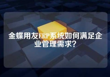 金蝶用友ERP系统如何满足企业管理需求？
