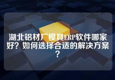 湖北铝材厂模具ERP软件哪家好？如何选择合适的解决方案？