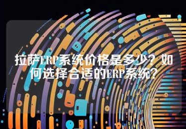 拉萨ERP系统价格是多少？如何选择合适的ERP系统？