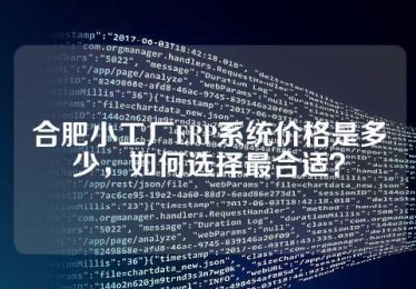 合肥小工厂ERP系统价格是多少，如何选择最合适？