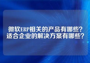 微软ERP相关的产品有哪些？适合企业的解决方案有哪些？