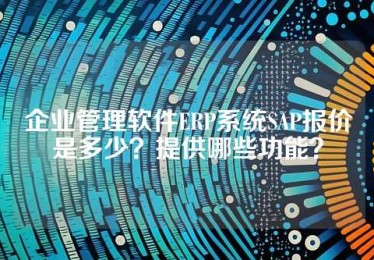 企业管理软件ERP系统SAP报价是多少？提供哪些功能？