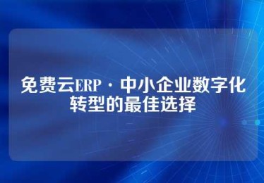 免费云ERP·中小企业数字化转型的最佳选择