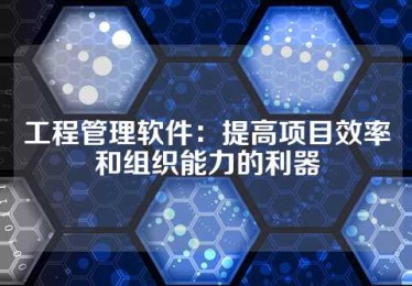 工程管理软件：提高项目效率和组织能力的利器