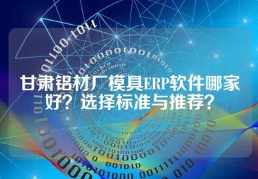甘肃铝材厂模具ERP软件哪家好？选择标准与推荐？