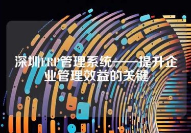 深圳ERP管理系统——提升企业管理效益的关键