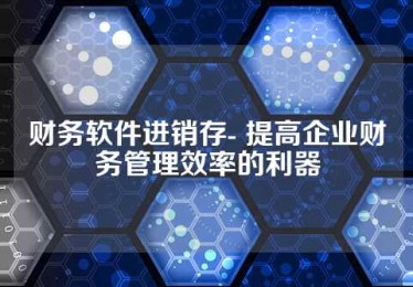 财务软件进销存- 提高企业财务管理效率的利器