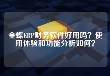 金蝶ERP财务软件好用吗？使用体验和功能分析如何？