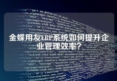 金蝶用友ERP系统如何提升企业管理效率？