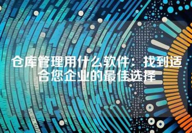 仓库管理用什么软件：找到适合您企业的最佳选择