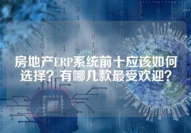 房地产ERP系统前十应该如何选择？有哪几款最受欢迎？