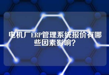 电机厂ERP管理系统报价有哪些因素影响？