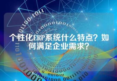 个性化ERP系统什么特点？如何满足企业需求？