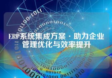 ERP系统集成方案·助力企业管理优化与效率提升