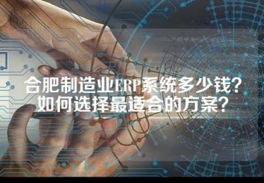 合肥制造业ERP系统多少钱？如何选择最适合的方案？