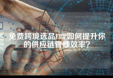 免费跨境选品ERP如何提升你的供应链管理效率？