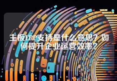 主板ERP支持是什么意思？如何提升企业运营效率？